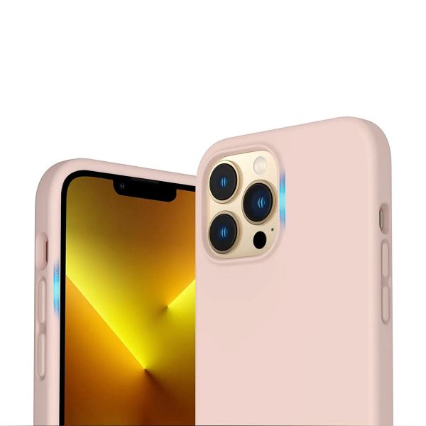 Rvelon iPhone 12/iPhone 12 Pro Deksel Silikon Sandrosa