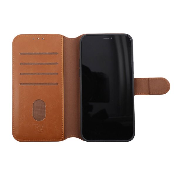 Rvelon iPhone 12/iPhone 12 Pro Etui Detachable Wallet Case Brun