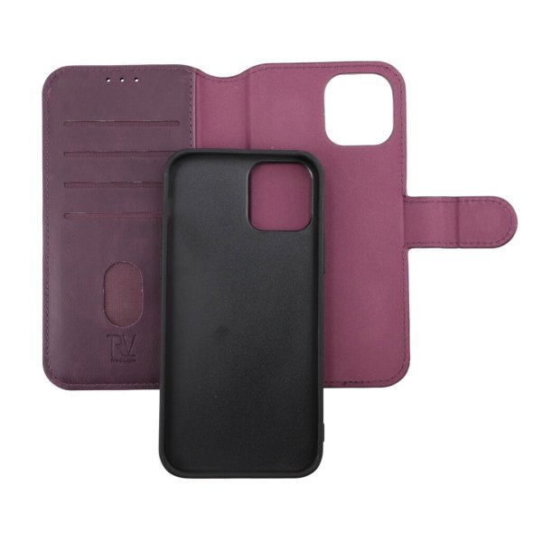 Rvelon iPhone 12/iPhone 12 Pro Etui Detachable Wallet Case Lilla