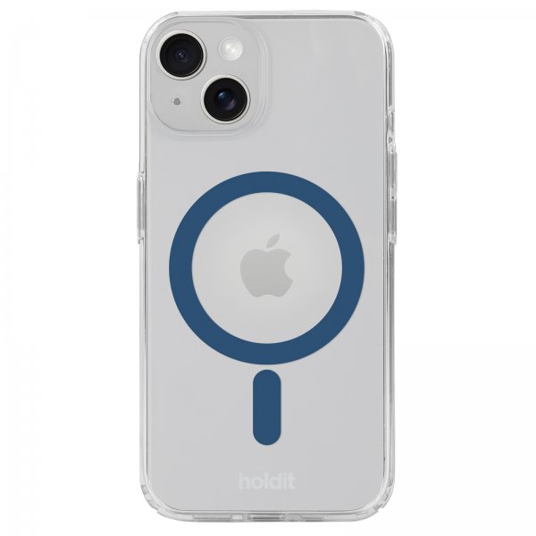 holdit iPhone 13/14/15 Deksel MagSafe Case Denim Blue Transparent