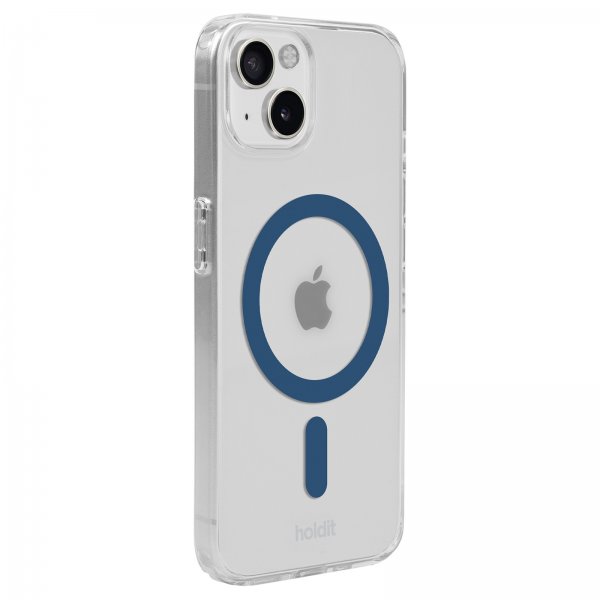 holdit iPhone 13/14/15 Deksel MagSafe Case Denim Blue Transparent