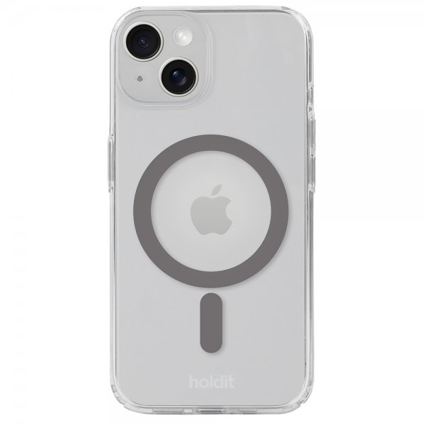holdit iPhone 13/14/15 Deksel MagSafe Case Space Gray Transparent