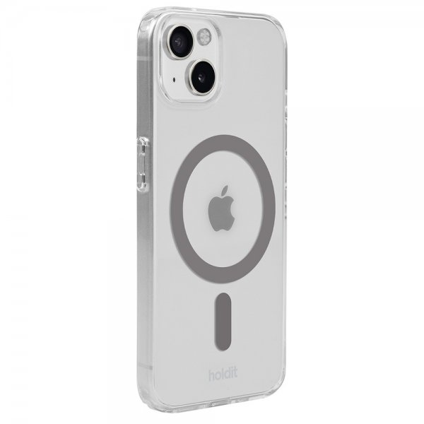 holdit iPhone 13/14/15 Deksel MagSafe Case Space Gray Transparent