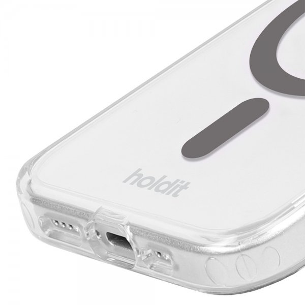 holdit iPhone 13/14/15 Deksel MagSafe Case Space Gray Transparent