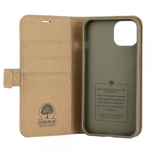 Onsala iPhone 13 Etui ECO Wallet Sand