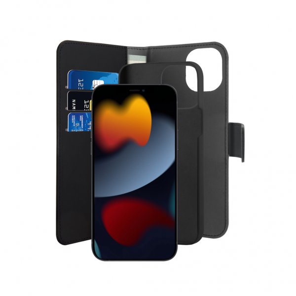 Puro iPhone 13 Etui Wallet Detachable 2 in 1 Svart