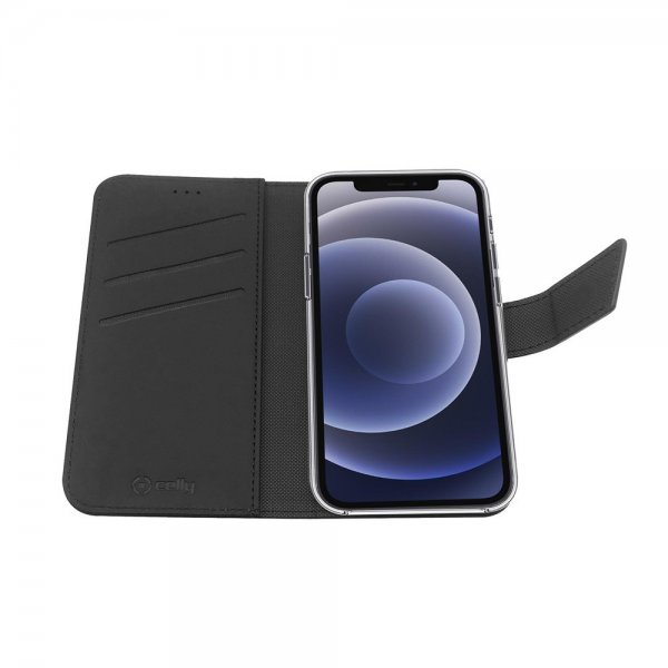 Celly iPhone 13 Etui Wally Wallet Case Svart