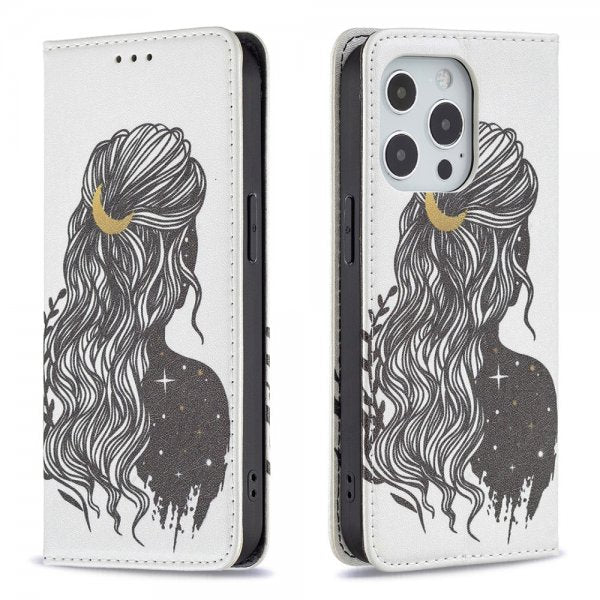 iPhone 13 Pro Etui Flip Motiv Kvinne