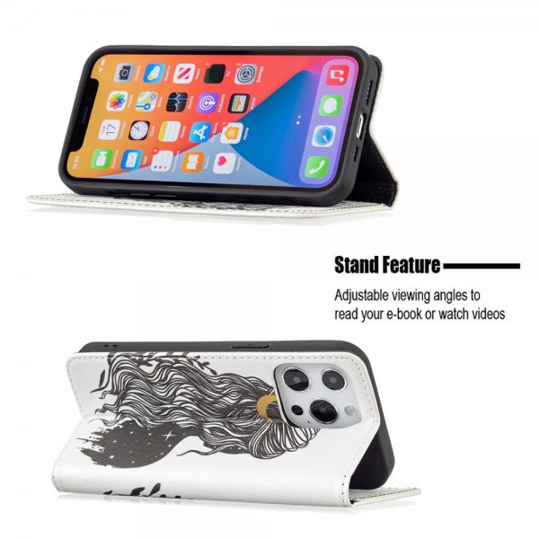 iPhone 13 Pro Etui Flip Motiv Kvinne