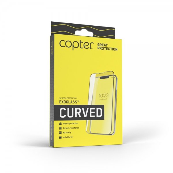Copter iPhone 13/iPhone 13 Pro/iPhone 14 Skjermbeskytter Exoglass Curved