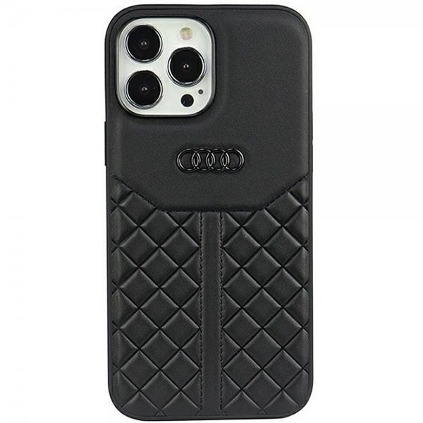 Audi iPhone 13/iPhone 13 Pro Deksel Genuine Leather Case Svart