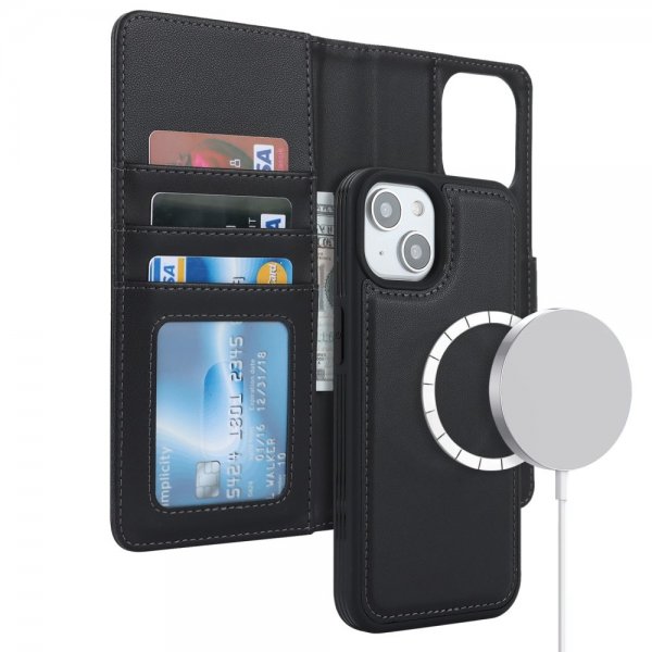 iPhone 13/iPhone 14 Etui Avtagbart Deksel MagSafe Svart