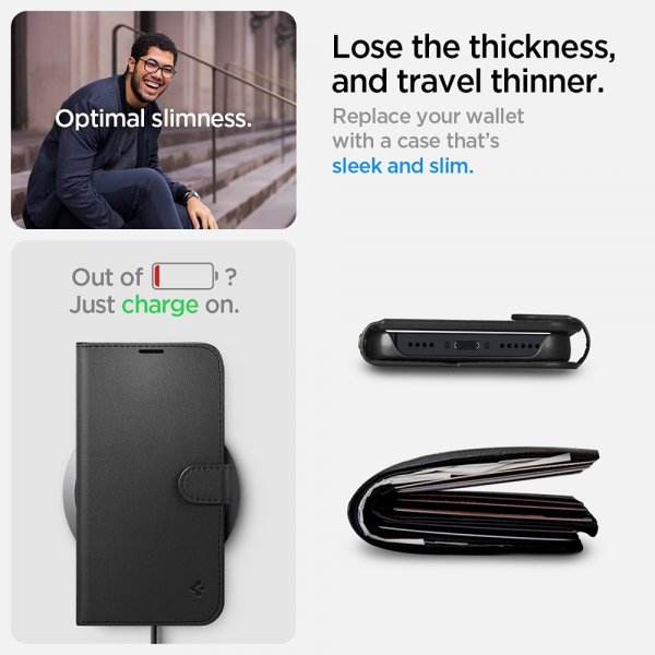 Spigen iPhone 13/iPhone 14 Etui Wallet S Svart