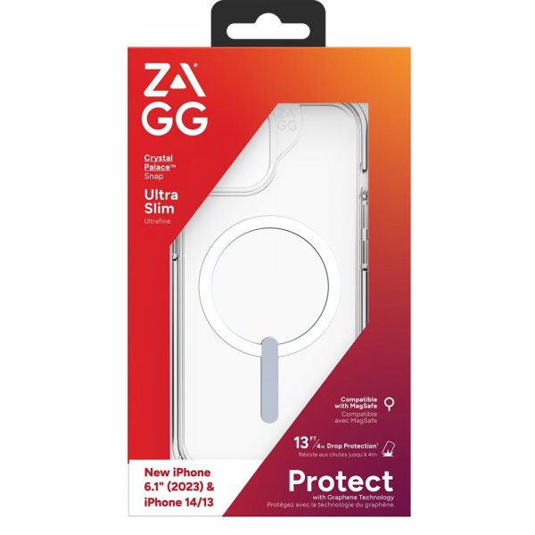 Zagg iPhone 13/iPhone 14/iPhone 15 Deksel Crystal Palace Snap Clear