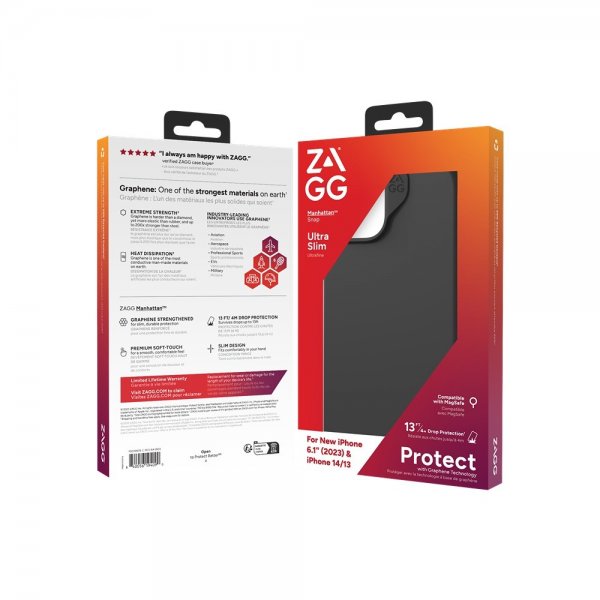 Zagg iPhone 13/iPhone 14/iPhone 15 Deksel Manhattan Snap Svart