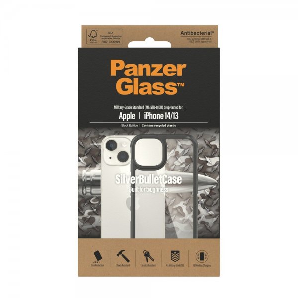 PanzerGlass iPhone 13/iPhone 14 Deksel SilverBullet Case Svart
