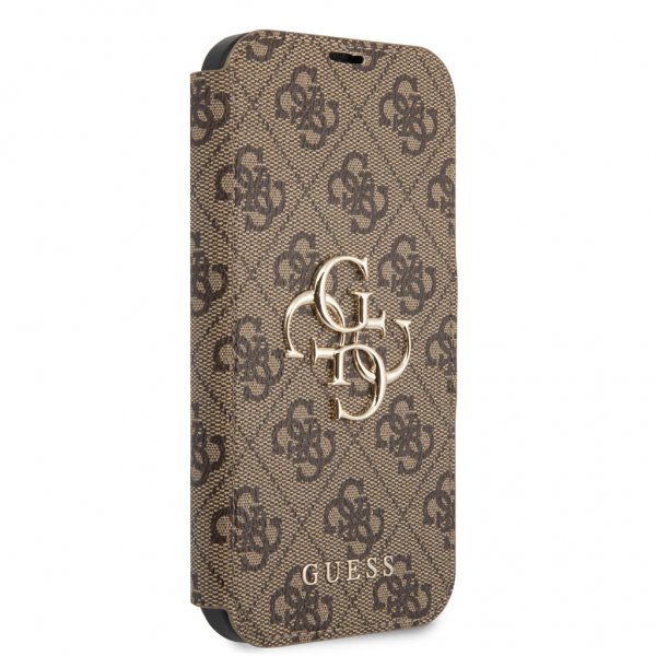 Guess iPhone 13 Mini Etui Metal Logo Brun