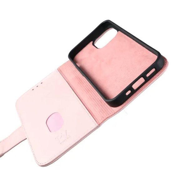 Rvelon iPhone 13 Mini Etui Ekte Skinn Rosa
