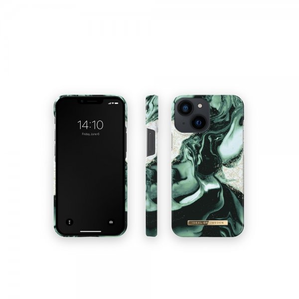 Ideal of Sweden iPhone 13 Mini Deksel Fashion Case Golden Olive Marble