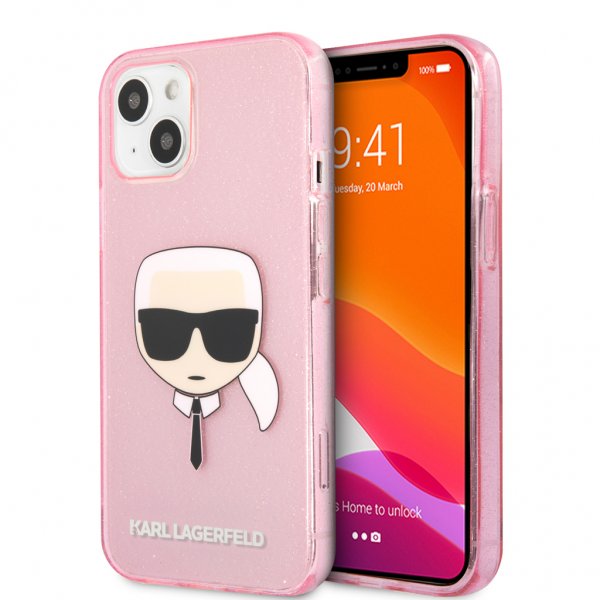 Karl Lagerfeld iPhone 13 Mini Deksel Full Glitter Rosa