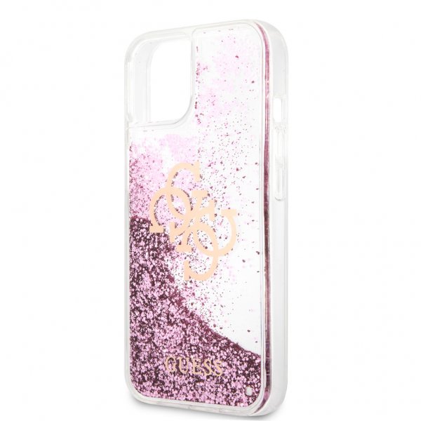 Guess iPhone 13 Mini Deksel Liquid Glitter Rosa