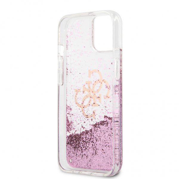 Guess iPhone 13 Mini Deksel Liquid Glitter Rosa