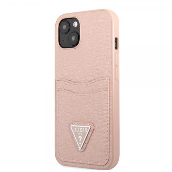 Guess iPhone 13 Mini Deksel Saffiano Double Cardslot Rosa