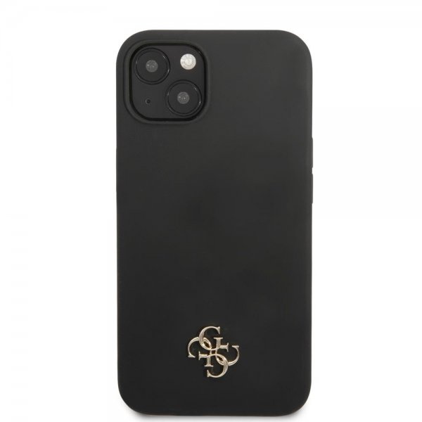 Guess iPhone 13 Mini Deksel Silicone Metal Logo 4G Svart