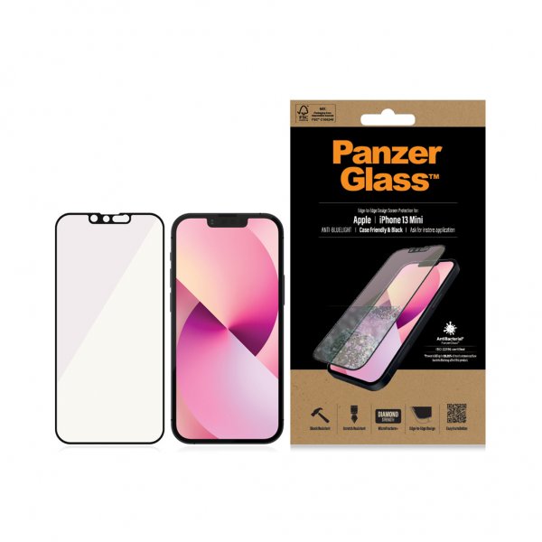 PanzerGlass iPhone 13 Mini Skjermbeskytter Edge-to-Edge Anti-Bluelight