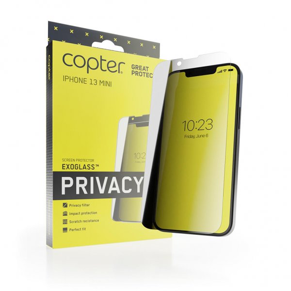 Copter iPhone 13 Mini Skjermbeskytter Exoglass Flat Privacy
