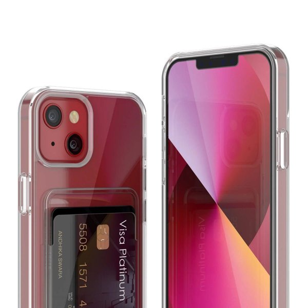 Rvelon iPhone 13 Deksel Kortholder Transparent