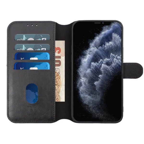 Rvelon iPhone 13 Etui Detachable Wallet Case Svart