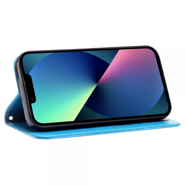 iPhone 13 Pro Etui Blomstermønster Blå