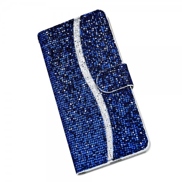 iPhone 13 Pro Etui Glitter Stripe Blå