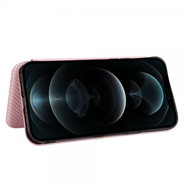iPhone 13 Pro Etui Karbonfibertekstur Rosegull