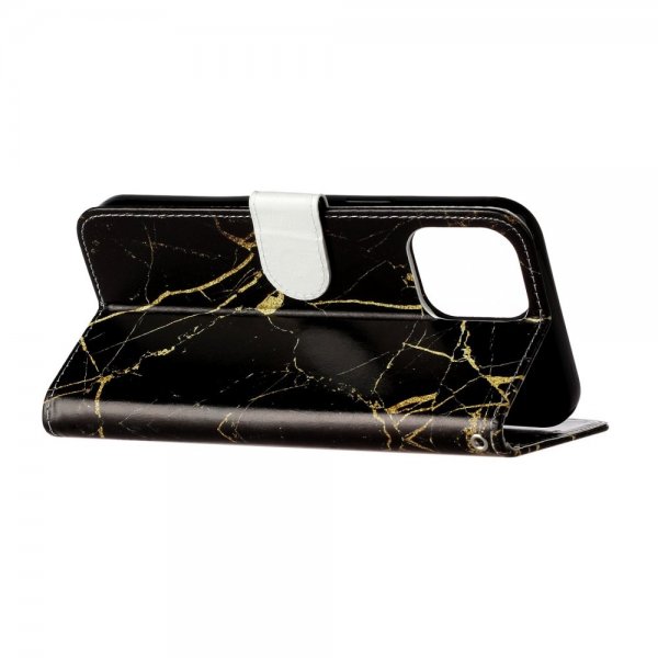 iPhone 13 Pro Etui Motiv Marmor Gull