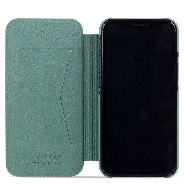 holdit iPhone 13 Pro Etui SlimFlip Wallet Moss Green