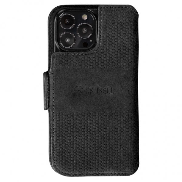 Krusell iPhone 13 Pro Max Etui Leather PhoneWallet Svart