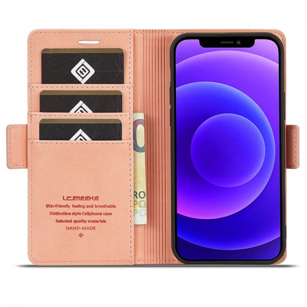 Lc.Imeeke iPhone 13 Pro Etui med Kortlomme stativfunksjon Rosa