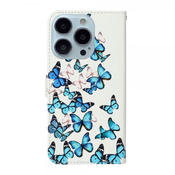 iPhone 13 Pro Max Etui Motiv Blå Sommerfugler