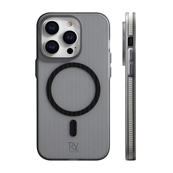 Rvelon iPhone 13 Pro Max Deksel Korrugerte MagSafe Grå