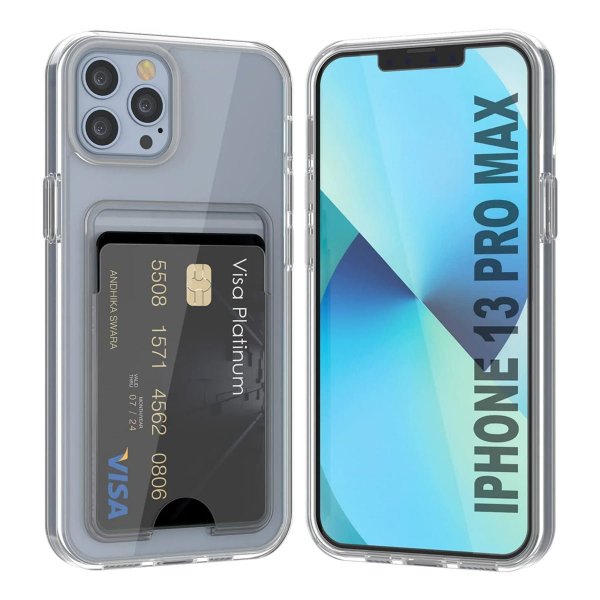Rvelon iPhone 13 Pro Max Deksel Kortholder Transparent