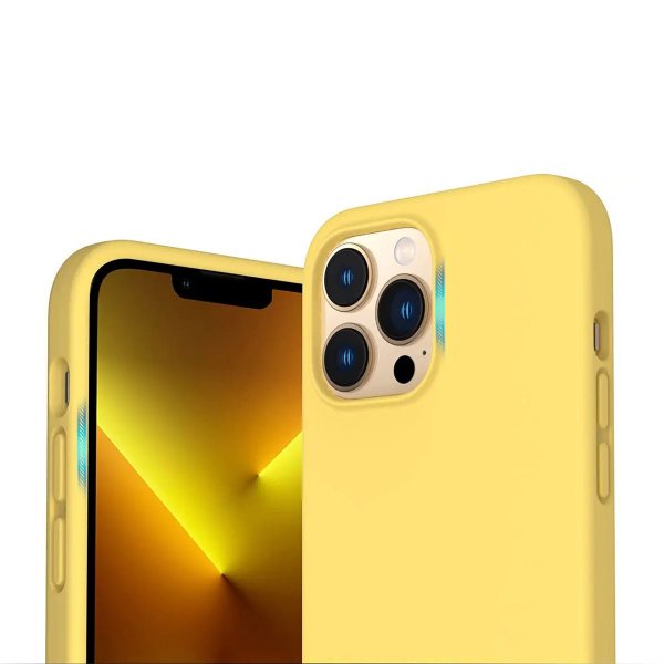 Rvelon iPhone 13 Pro Max Deksel Silikon Gul