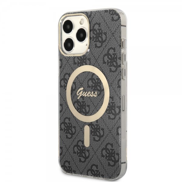 Guess iPhone 13 Pro Max Deksel 4G Pattern MagSafe Svart