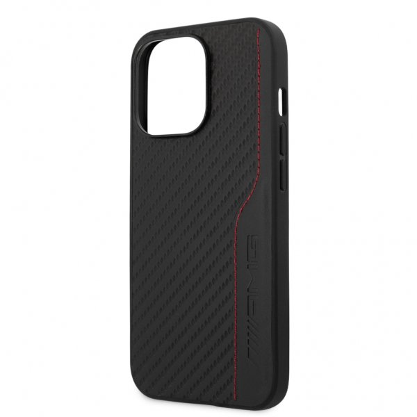 AMG iPhone 13 Pro Max Deksel Carbon Effect Stitching Svart