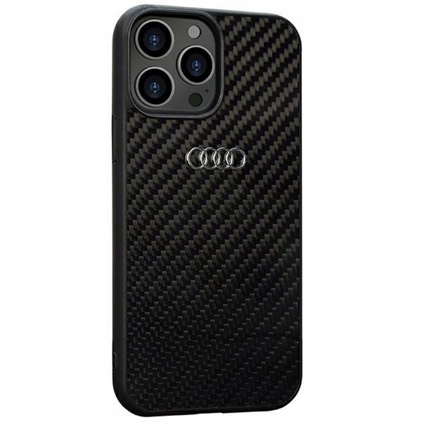Audi iPhone 13 Pro Max Deksel Carbon Fiber Svart
