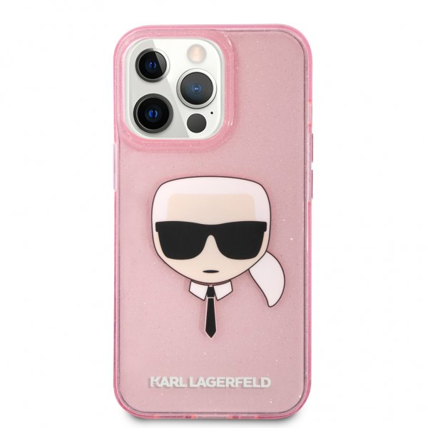 Karl Lagerfeld iPhone 13 Pro Max Deksel Full Glitter Rosa