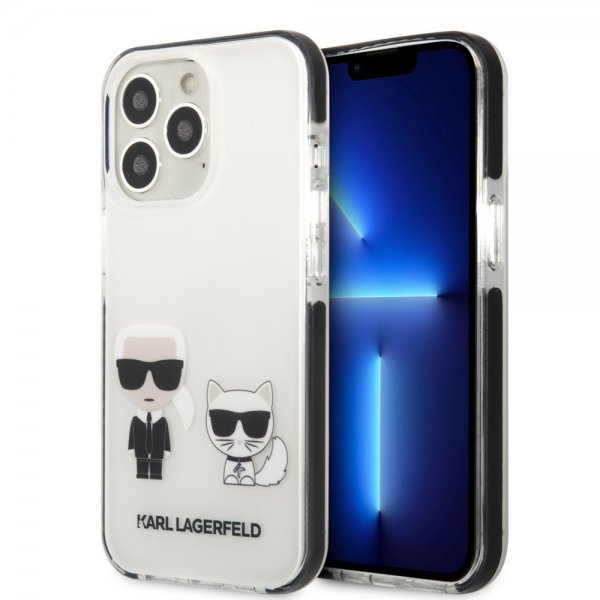 Karl Lagerfeld iPhone 13 Pro Max Deksel Karl & Choupette Hvit