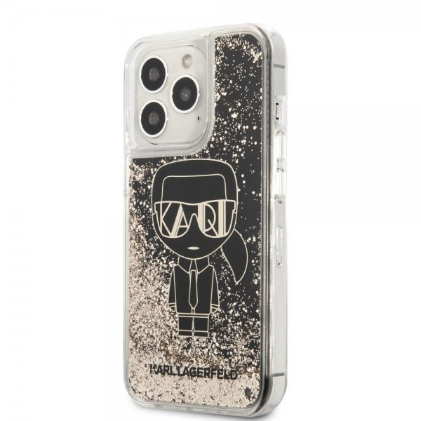 Karl Lagerfeld iPhone 13 Pro Max Deksel Liquid Glitter Gatsby Svart