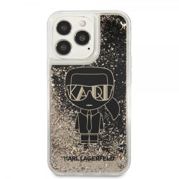 Karl Lagerfeld iPhone 13 Pro Max Deksel Liquid Glitter Gatsby Svart